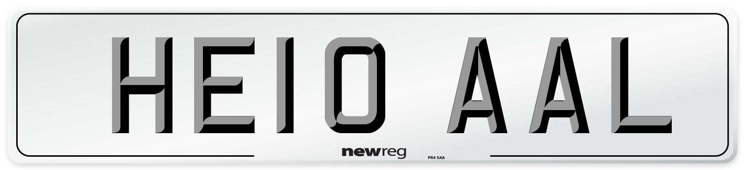 HE10 AAL Number Plate from New Reg